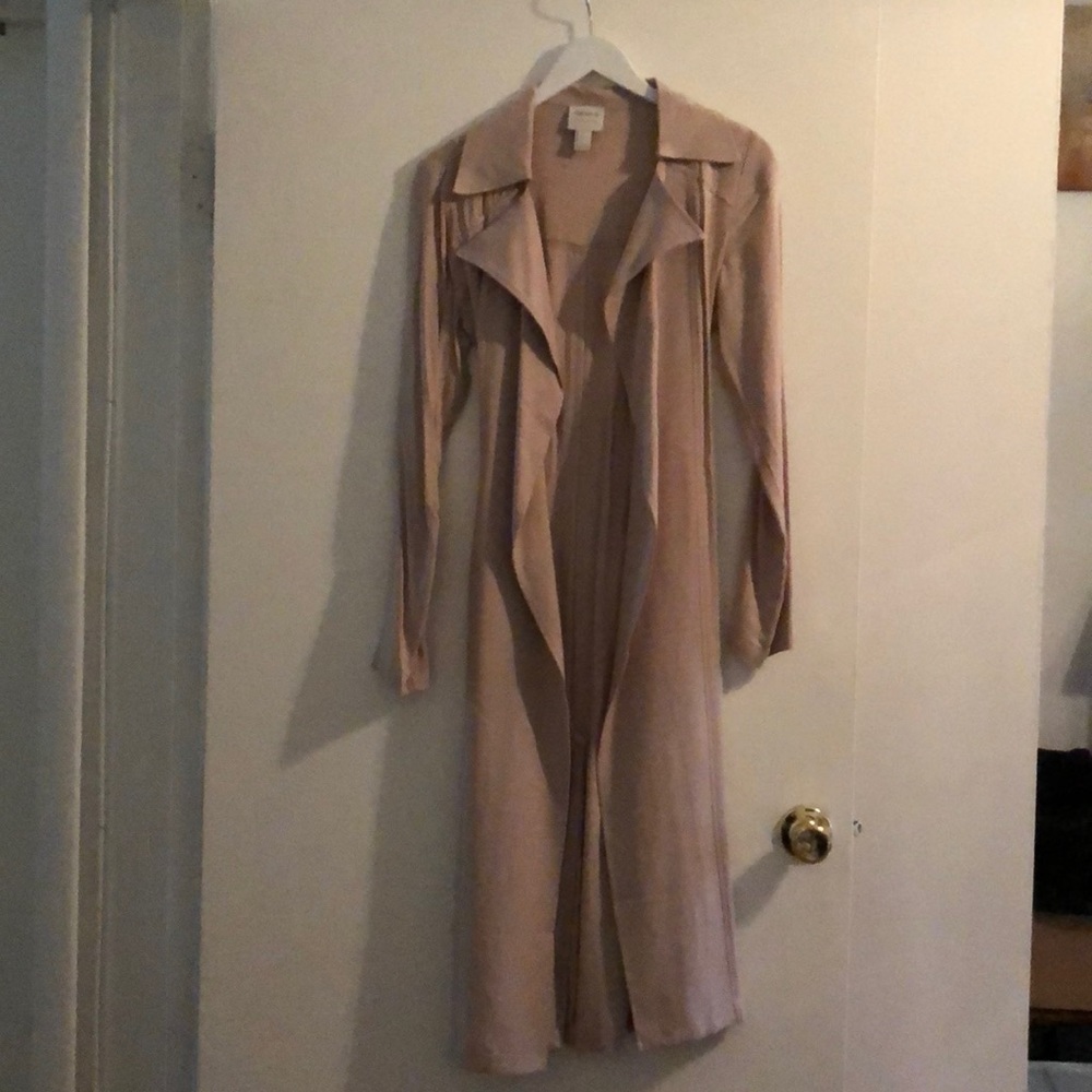 tan duster jacket/trench coat